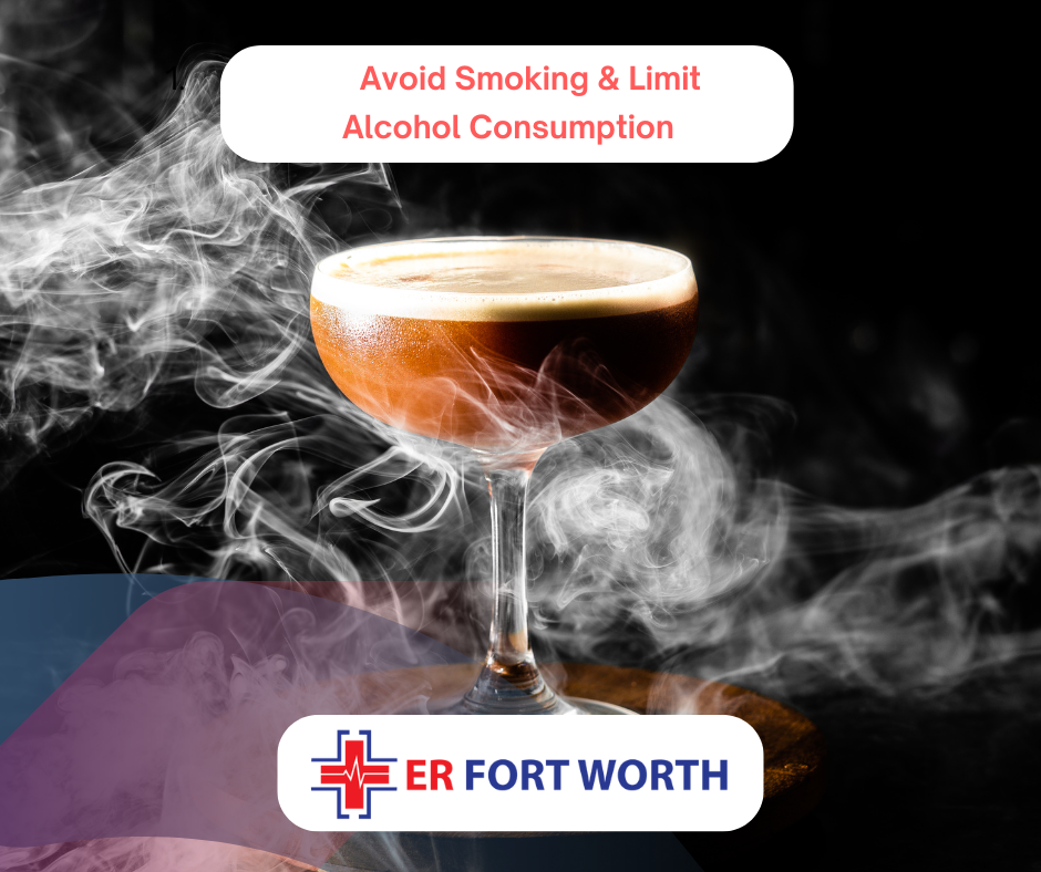 Avoid smoking & limit alcohol consumption for Chest and Abdominal Pain