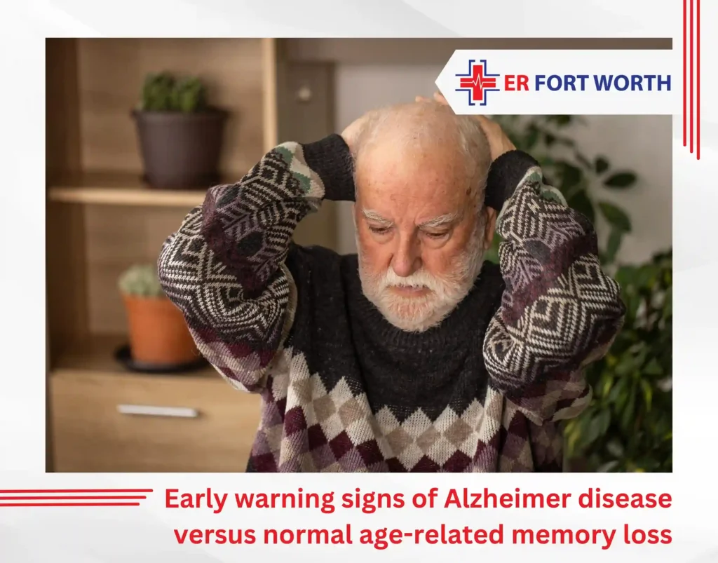 Early warning signs of Alzheimer disease versus normal age-related memory loss